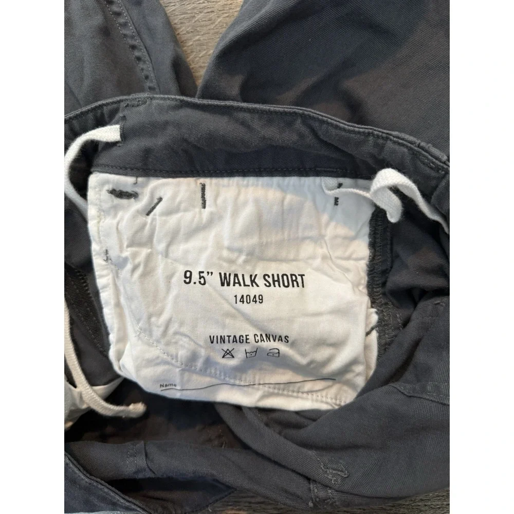 Buck Mason‎ Walk Shorts Mens Size 28 Gray Vintage Canvas Chino Drawstring 9.5